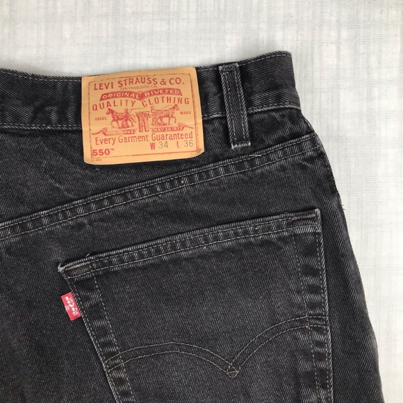 Vintage 90s Levis Mens 34x36 550 Black Jeans - Picture 2 of 14